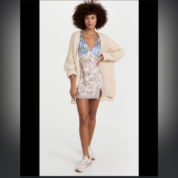 Nwt Free People revolve Rose Slip dress boho floral party spring formal satin - Picture 2 of 8